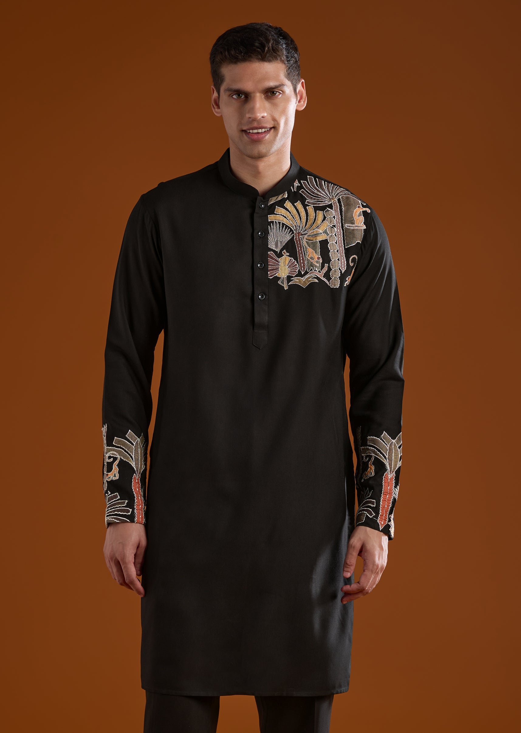 black-silk-kurta-jacket-set-with-thread-and-mirror-work-sg328631-6