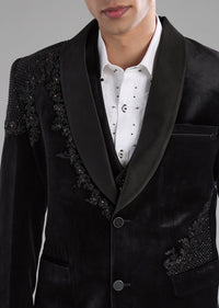 black-velvet-bead-embellished-tuxedo-and-bow-set-sg360513-1 6f7c3add-a176-47f9-88bc-f7a10d23da5d