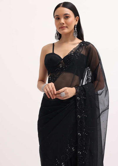 black embroidered organza saree with unstitched blouse-sg220477 6 a3c2e744-57f7-4a39-b2bf-be97fa94f479