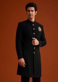 black indo western sherwani set-sg259074 7