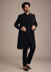 black indowestern suit with poth work-sg266187 7