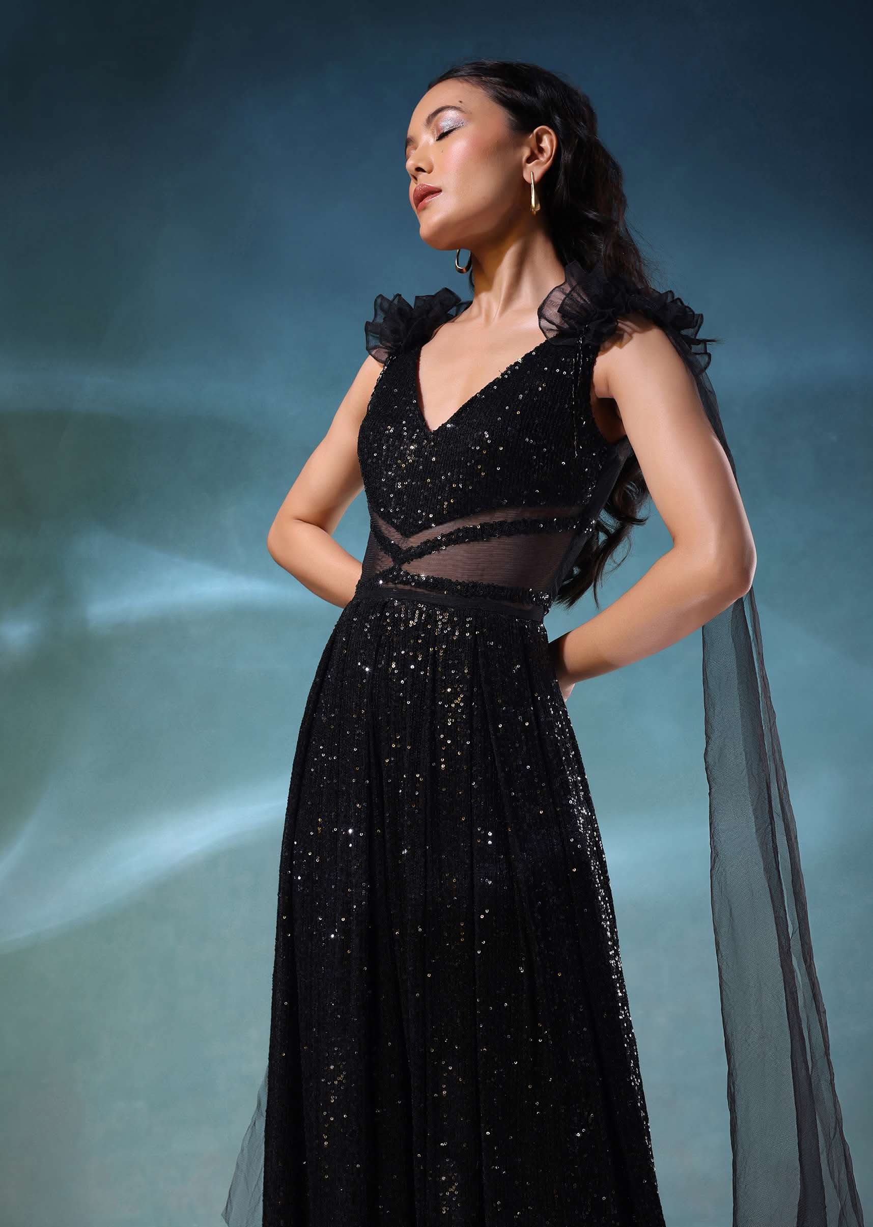 Black Jumpsuit In Sequins