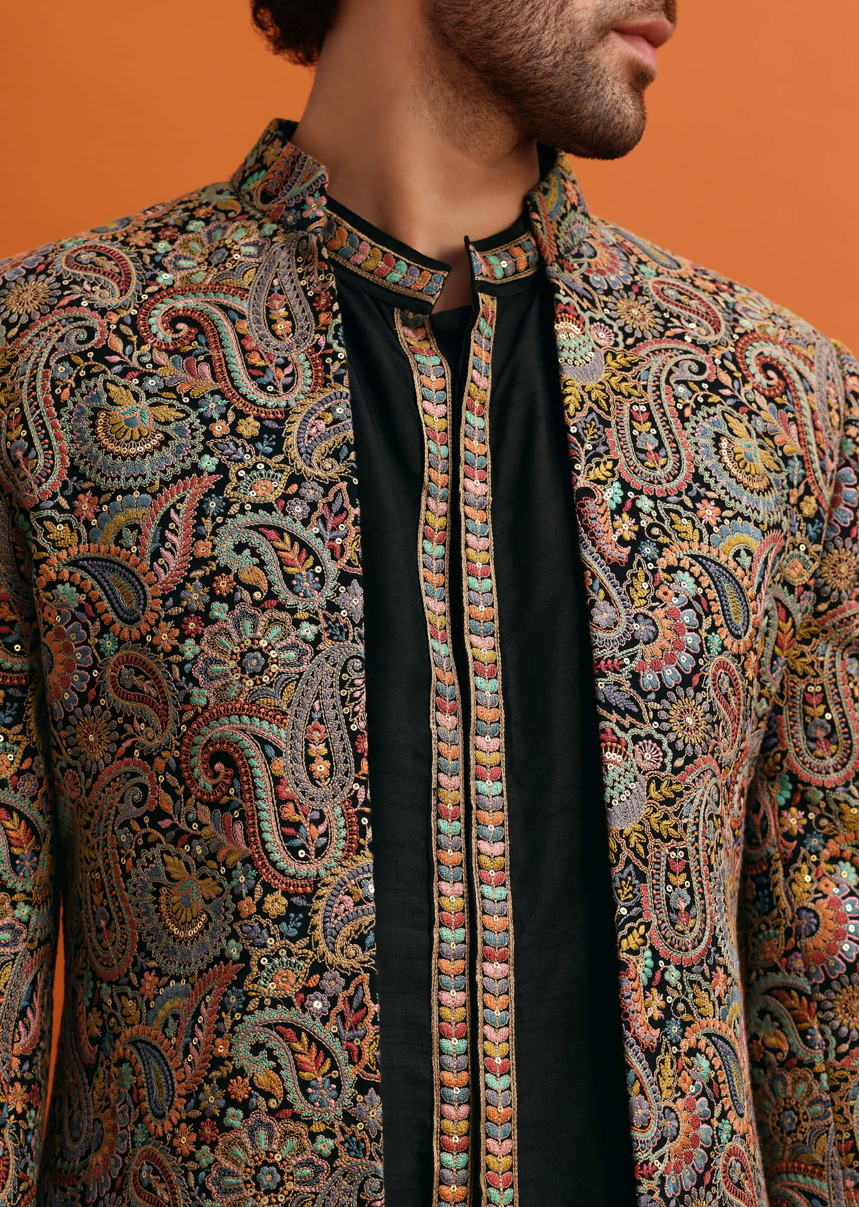 black organza indowestern set with resham work-sg235805 6 4ba72159-4913-4a16-b9ef-114b46bd1050