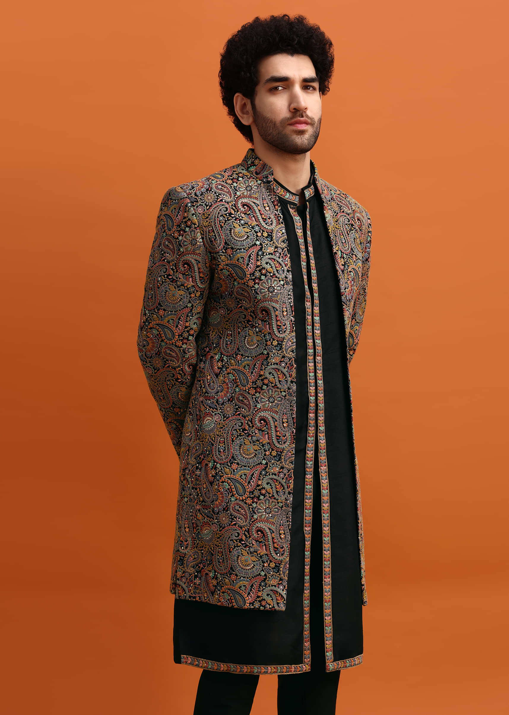 black organza indowestern set with resham work-sg235805 7 583f4c01-599a-4333-adbe-775fda2ffa31