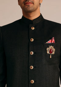 black sherwani set with contrasting bottom-sg270063 4 73c4bad0-2e2d-47b0-9016-0a24f0091c25