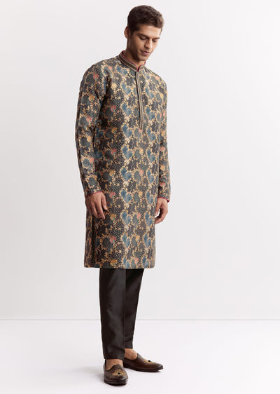 black silk printed kurta-sg319969-1 6