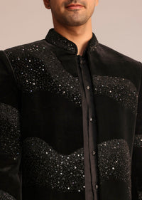 black velvet indo western set with zardosi detailing-sg270191 4 0c6c0495-6681-417c-90a8-aff3b14cbf21