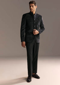 black velvet jodhpuri suit for men with beads and sequins-sg323136-1-nosto 8