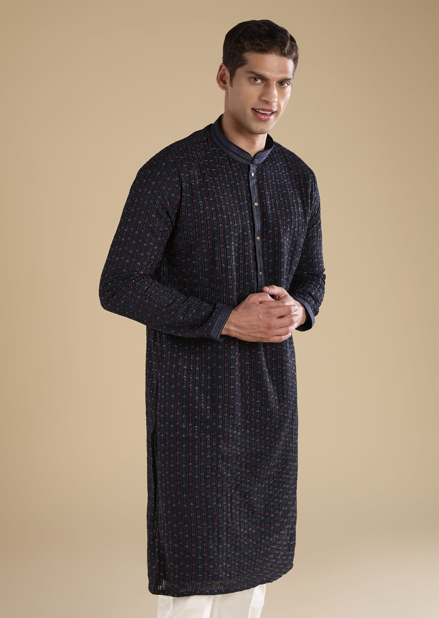 blue-embellished-kurta-set-with-pants-sg366352-4 e9422405-1801-4930-82ef-8d9494d70dbf