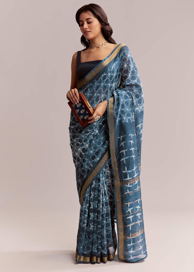 blue-linen-printed-saree-with-hand-dyed-shibori-print-sg311971-1