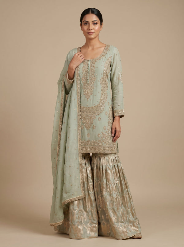 Blue Ripple Palazzo Set