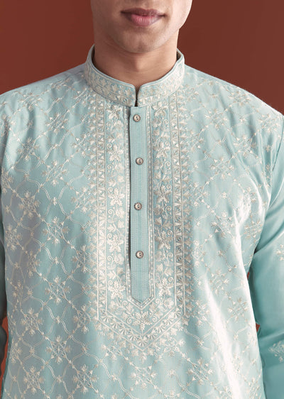 blue-silk-kurta-set-for-men-with-fine-resham-embroidery-sg355918-2