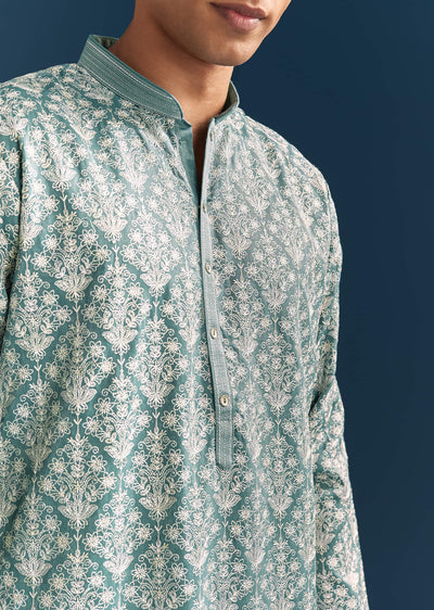 blue-silk-printed-kurta-set-for-men-with-thread-work-sg330014-1