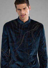 blue-velvet-indo-western-set-sg323384-1 0a9dad1d-f665-475e-8c25-1f7389401c60