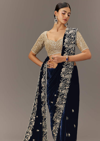 blue-velvet-saree-with-brocade-embroidered-blouse-sg300073-4