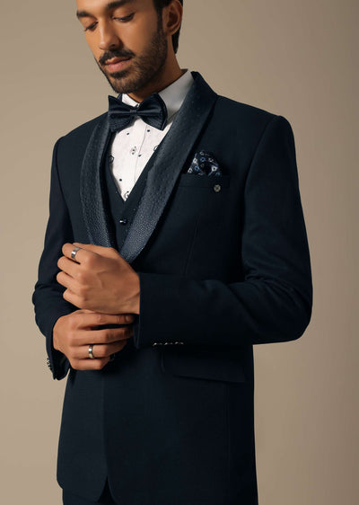 blue embroidered neckline tuxedo-sg203156 2