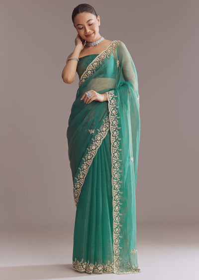 blue tissue saree with sequin and stone-sg318529-9 9