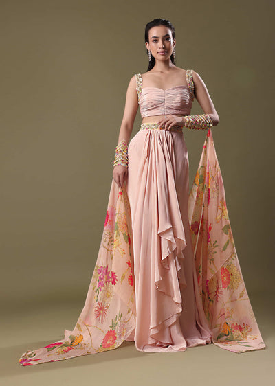 blush peach lehenga with blouse and cuff cape-sg217300 1 2552d384-23fe-4332-b55a-3b7102d9e477