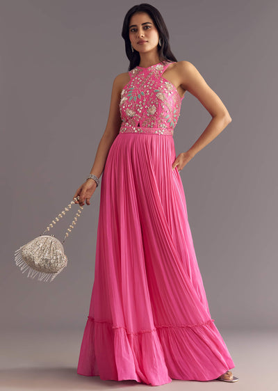 bright-pink-georgette-jumpsuit-with-embroidered-belt-sg316171-1