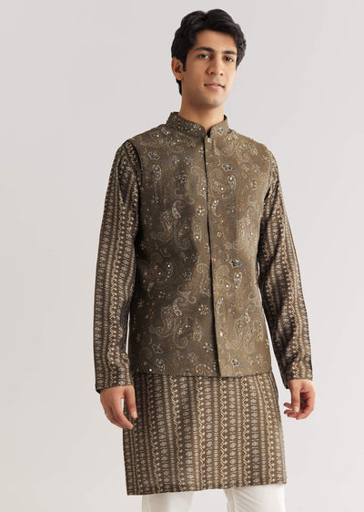 brown-chanderi-silk-jacket-kurta-set-with-mirror-and-stone-work-sg323464-1