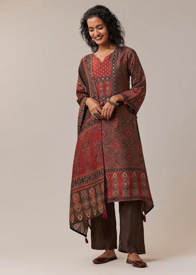 brown-indie-print-silk-kurta-set-sg380391-1 28c81ac0-cc25-4e1f-b807-0f5dfb3f2967