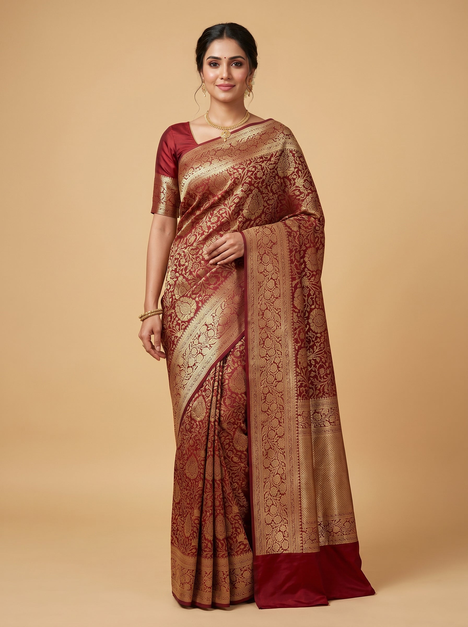 Buy Brown Rustic Loom Handloom Saree | KALKI Fashion India