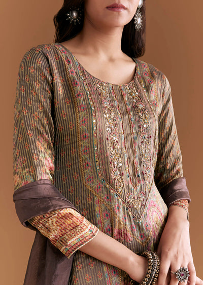 brown-silk-kurta-set-with-floral-and-paisley-print-2