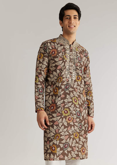 brown-silk-mirron-threadwork-kurta-set-with-dupatta-sg323776-1