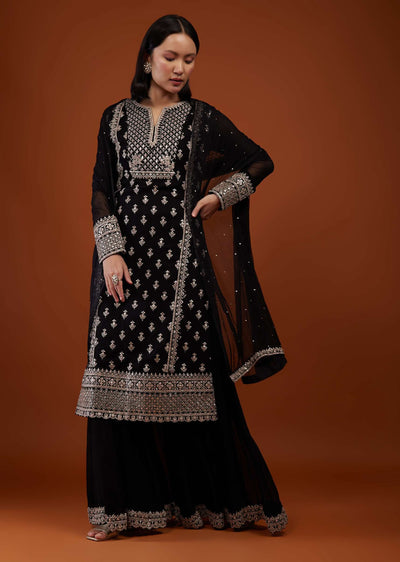 caviar black embroidered georgette-sg126128 2