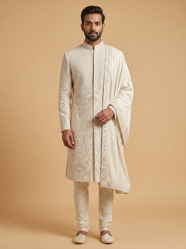 Classic ivory sherwani