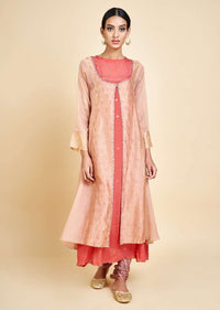 coral-long-dress-with-sequins-and-zari-embroidered-buttis-and-peach-long-jacket-online-kalki-fashion-m023qb06y-sg33892 3