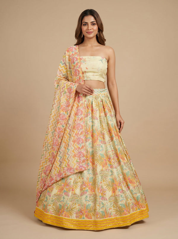 Cream Classic Bridesmaid Lehenga