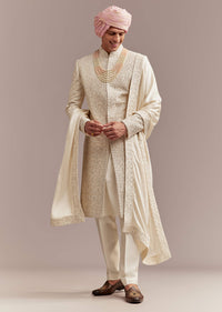 cream-silk-sherwani-for-groom-with-floral-and-geometric-embroidery-sg351054-1
