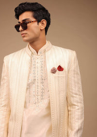 cream sherwani with detailed resham-sg106900 2