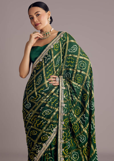 deep-green-satin-bandhani-saree-with-gota-work-sg315803-5
