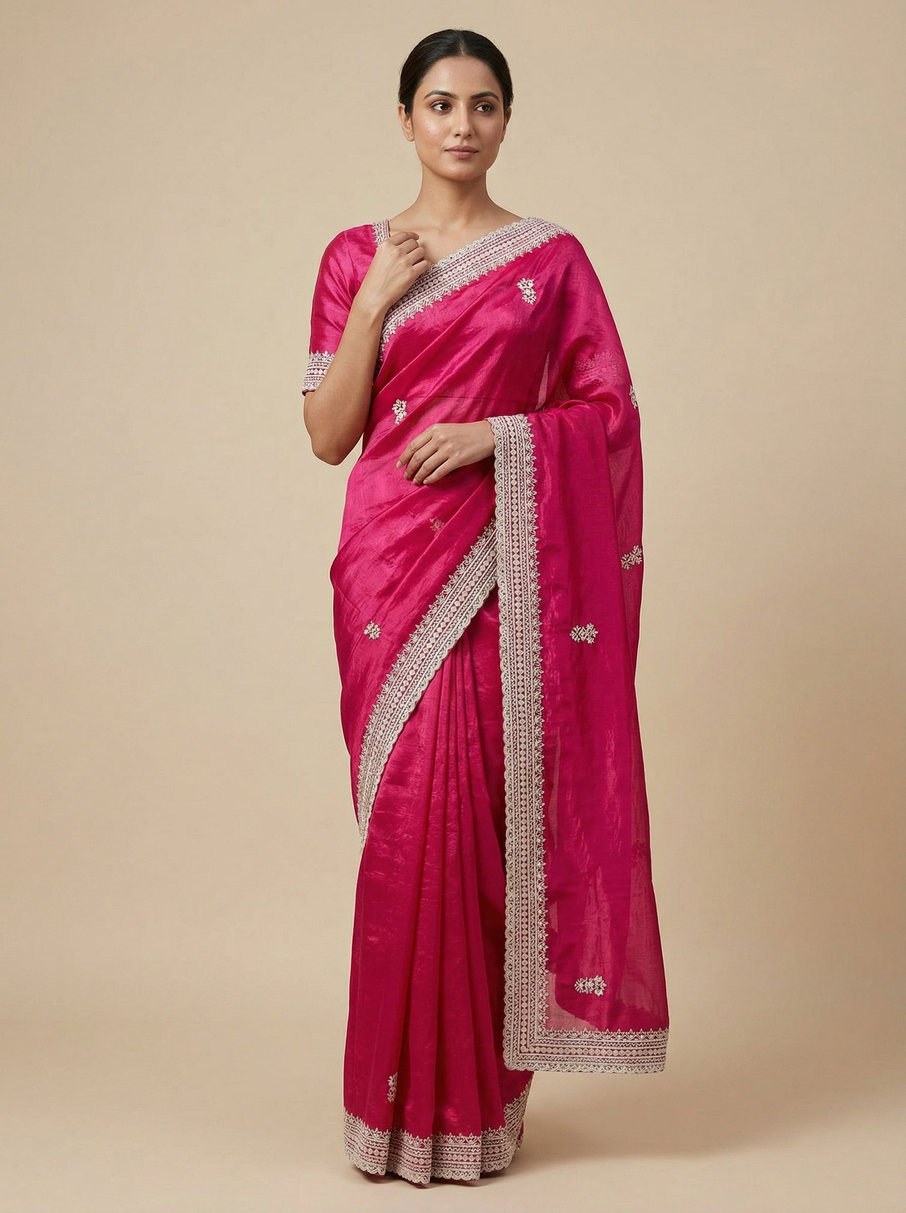 Buy Deep Rani Opulent Embroidered Saree|KALKI Fashion India