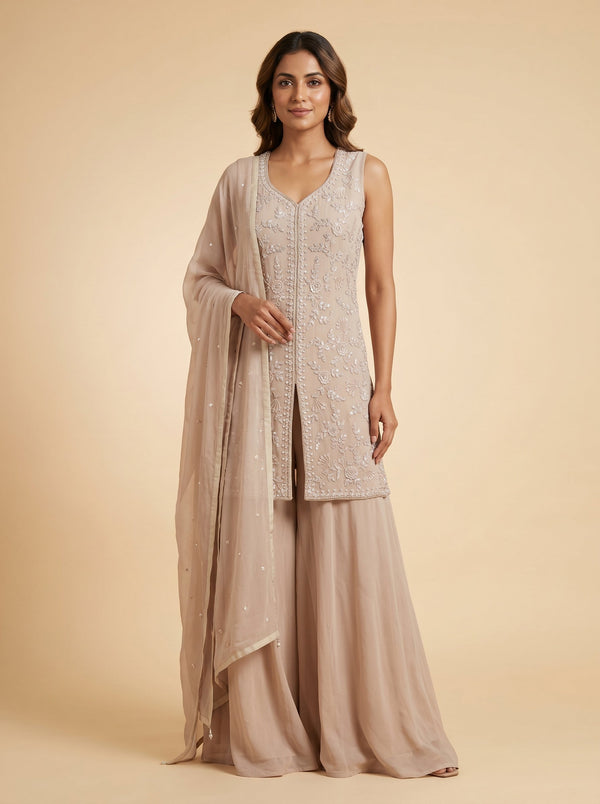 Desert Sand Beige Palazzo Set