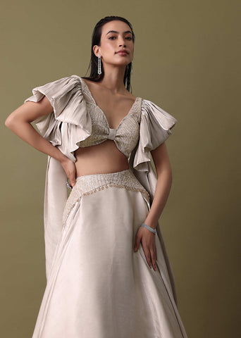 herlipto Layered Frilled Satin Skirt