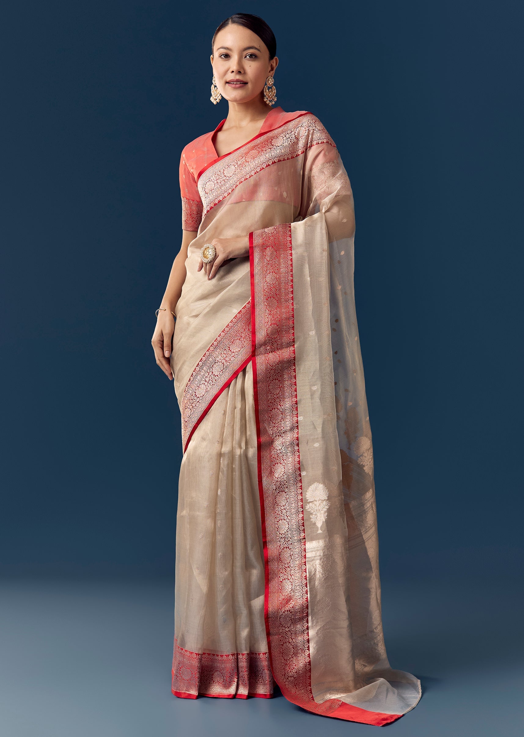 dusky-beige-tissue-saree-with-contrast-red-woven-border-sg342579-1 a8e1e95a-e4de-48e7-90b8-d0893964beed