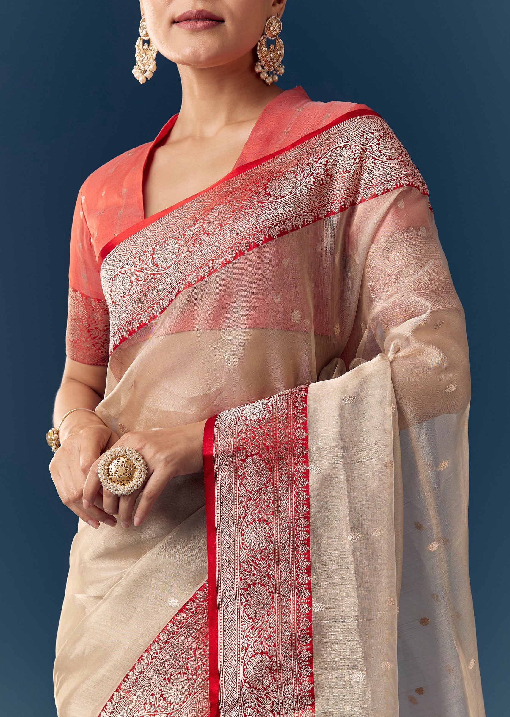 dusky-beige-tissue-saree-with-contrast-red-woven-border-sg342579-2 29755f85-44c0-4028-a7af-903e0ca0eda0