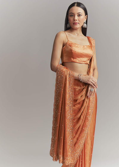 dusky-orange-chinon-embroidered-saree-with-embroidery-sg338651-1