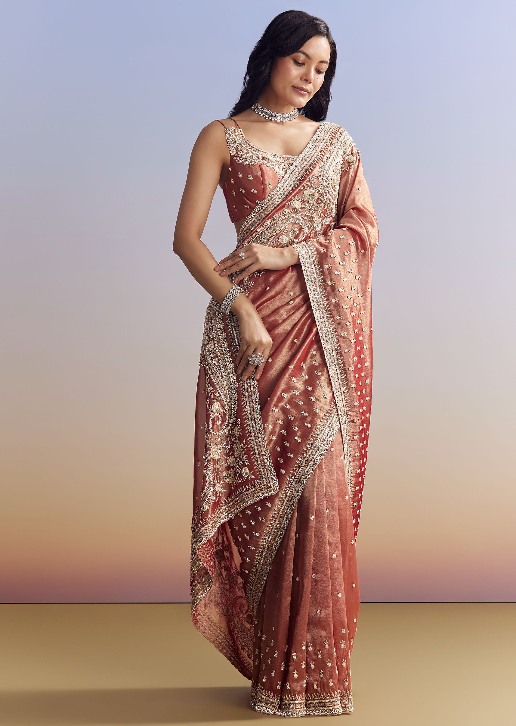 dusky-orange-tissue-saree-with-dense-embroidery-sg317962-1