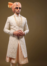 egret white silk sherwani set with exquisite-sg130612 2