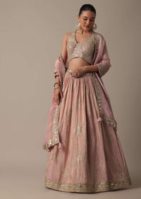 elegant pink lehenga choli set with intricate embroidery-sg205808 1