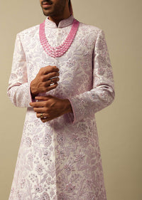exquisite white raw silk sherwani -sg195248 3