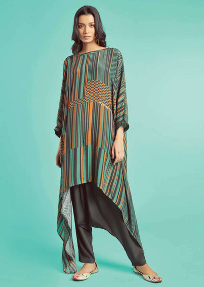 fern green kurta set with multi -m023pv11y-sg30743