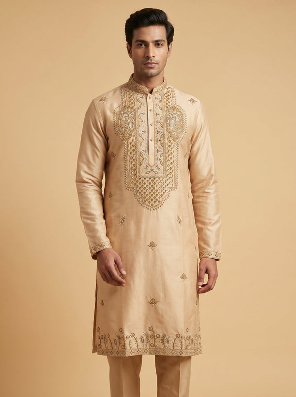 Festive gold kurta set