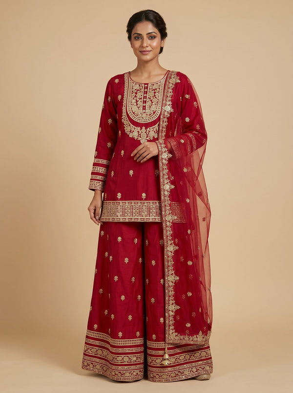Fuchsia Rani Sharara Set