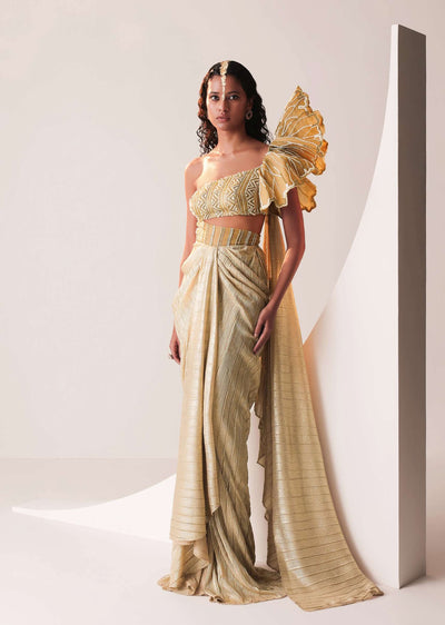 glam gold gown in knit strechable fabric-sg144814 5