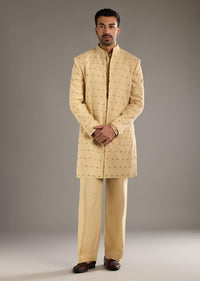 gold-cotton-silk-indo-western-set-for-men-with-zari-embroidery-sg323070-1